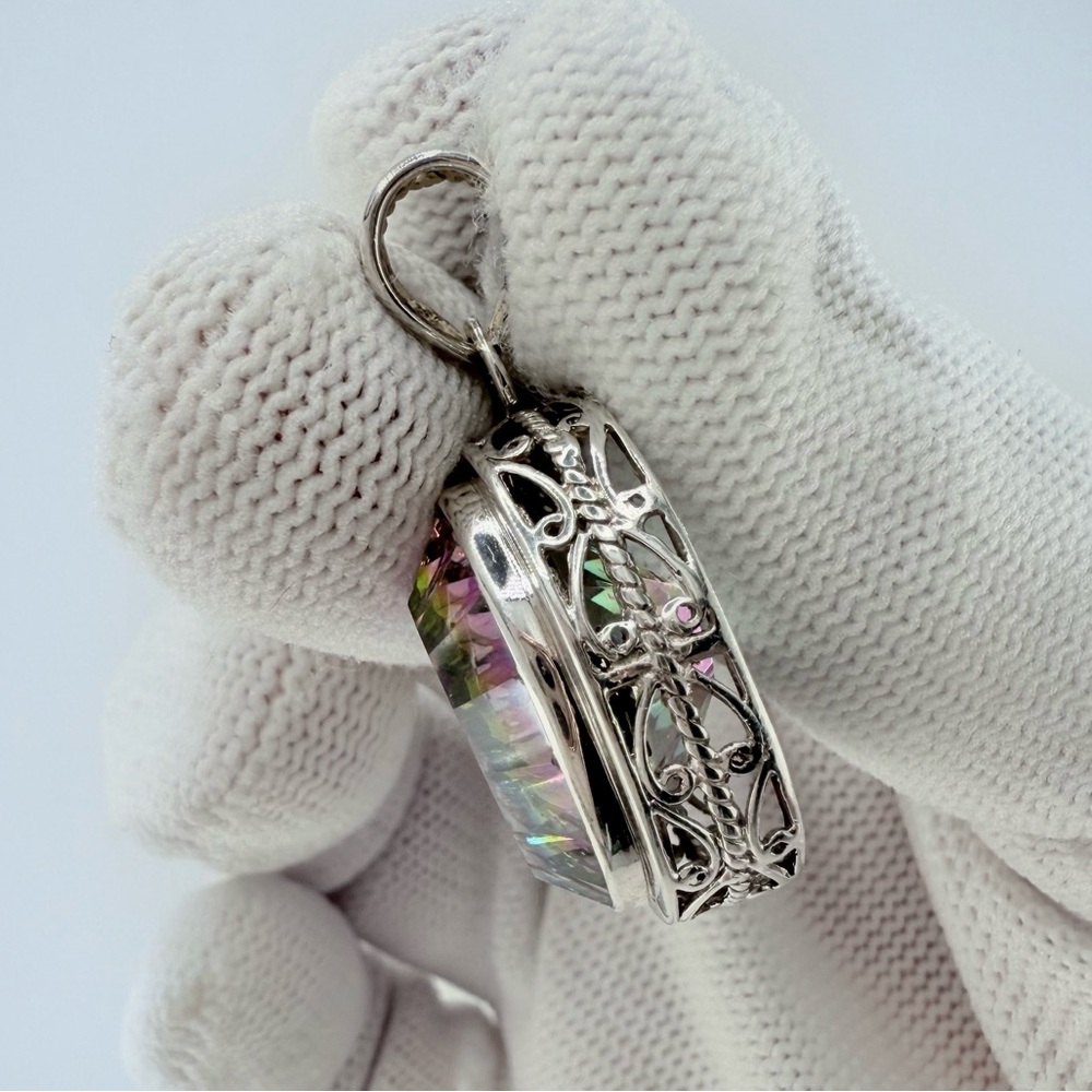 💜BJC Samuel Benham Sterling Silver Mystic topaz Pendant💜 - Picture 6 of 10